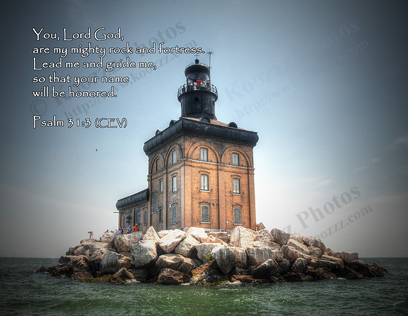 You, Lord God, are my mighty rock and fortress. lead me and guide me, so that your name will be honored. ~ Psalm 31:3 (CEV) | Toledo Harbor Lighthouse, Maumee Bay