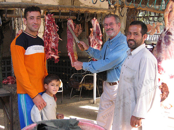 Local butcher at Kabul street bazaar
