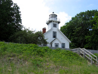 Old Mission Lighthouse at the tip of a peninsula near Traverse City Michigan