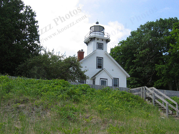 Old Mission Lighthouse at the tip of a peninsula near Traverse City Michigan